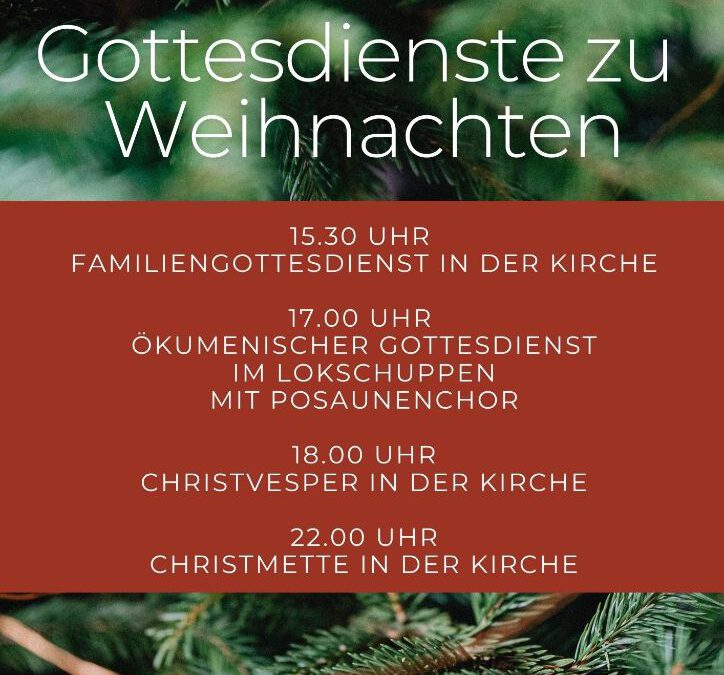 Weihnachtsgottesdienste 2024 in Bebra Update