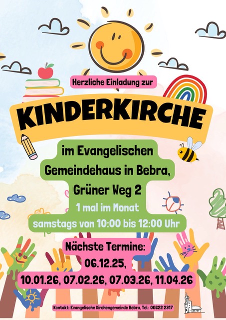 Kinderkirche am 6. Dezember 2025 und Termine in 2026