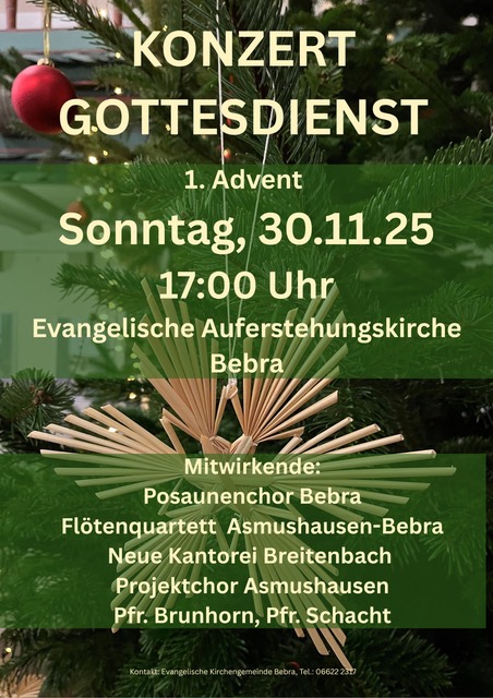 1. Advent 2025 – Konzert Gottesdienst