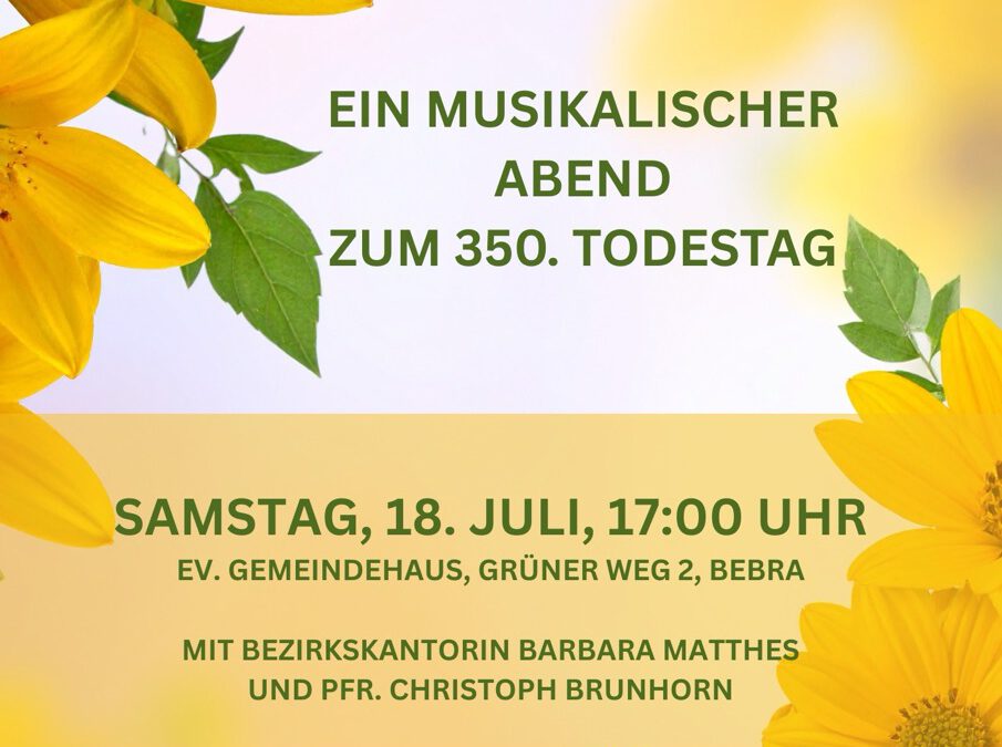 Ein musikalischer Abend mit Paul Gerhardt am 18.07.26